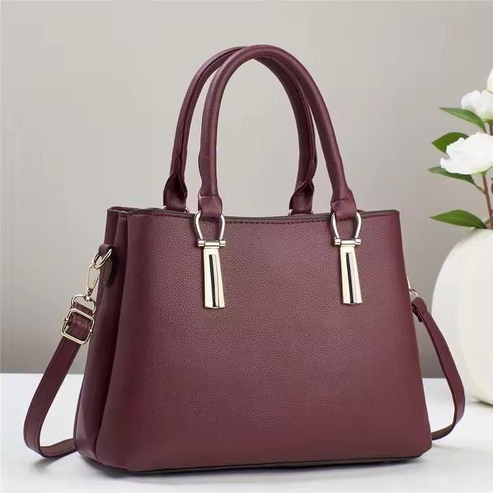 High Quality Cynthetic Leather Handbag With 3 Portion