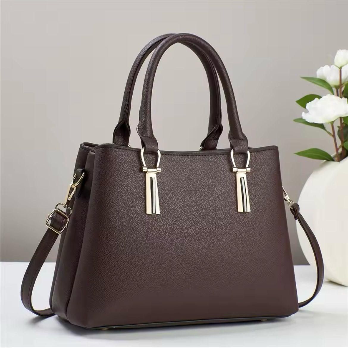 High Quality Cynthetic Leather Handbag With 3 Portion