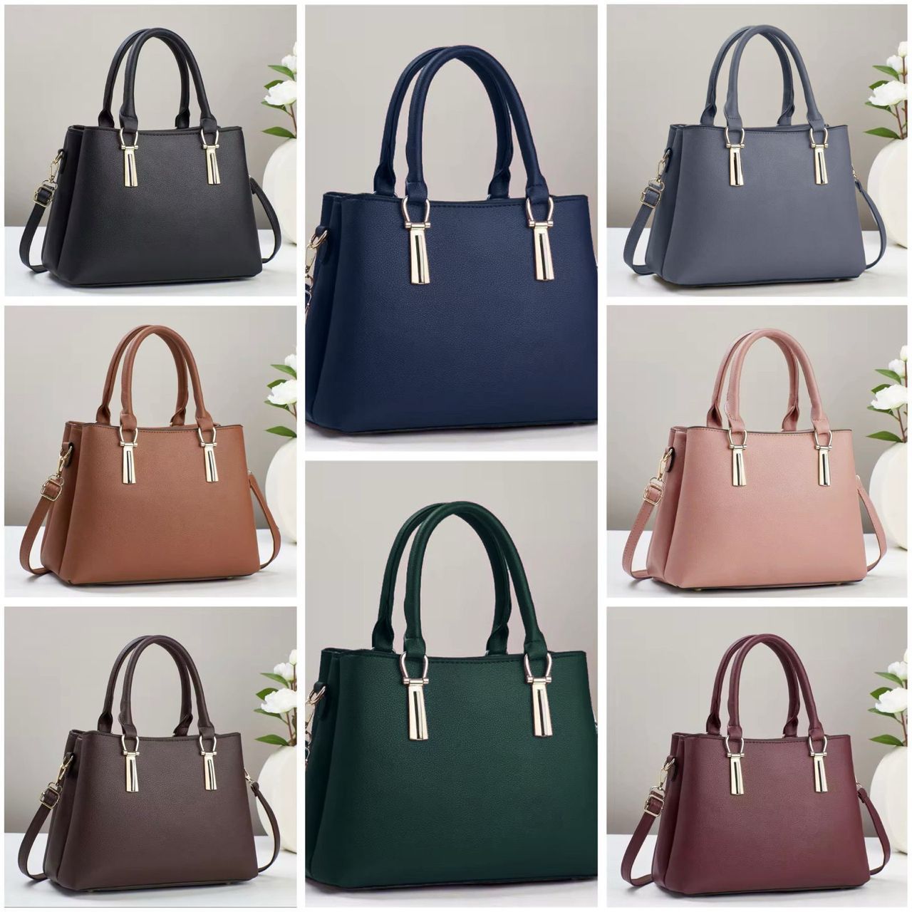 High Quality Cynthetic Leather Handbag With 3 Portion